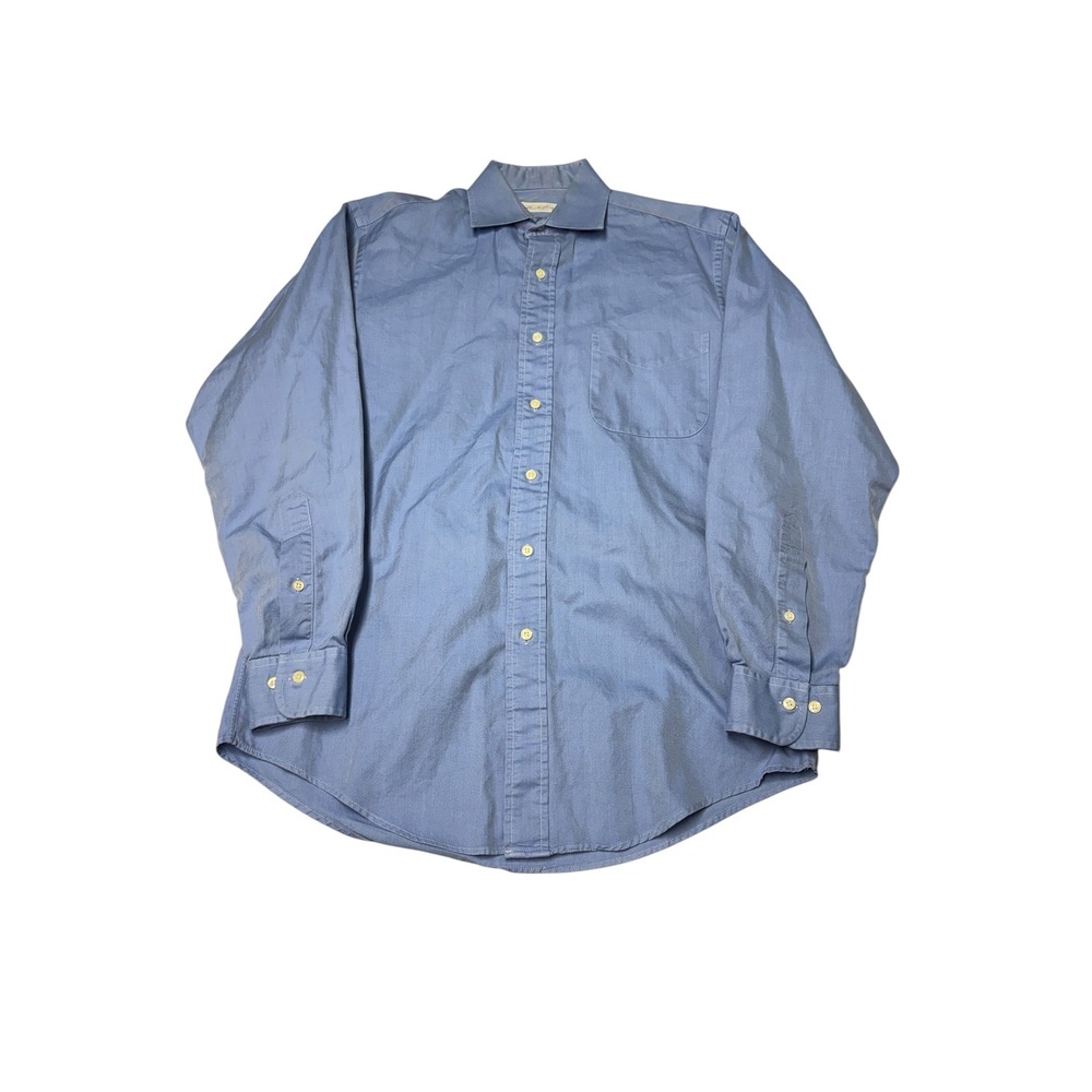 VTG Brooks Brothers Makers Blue Egyptian Cotton Shirt 14.5 32/33 Made  USA Twill